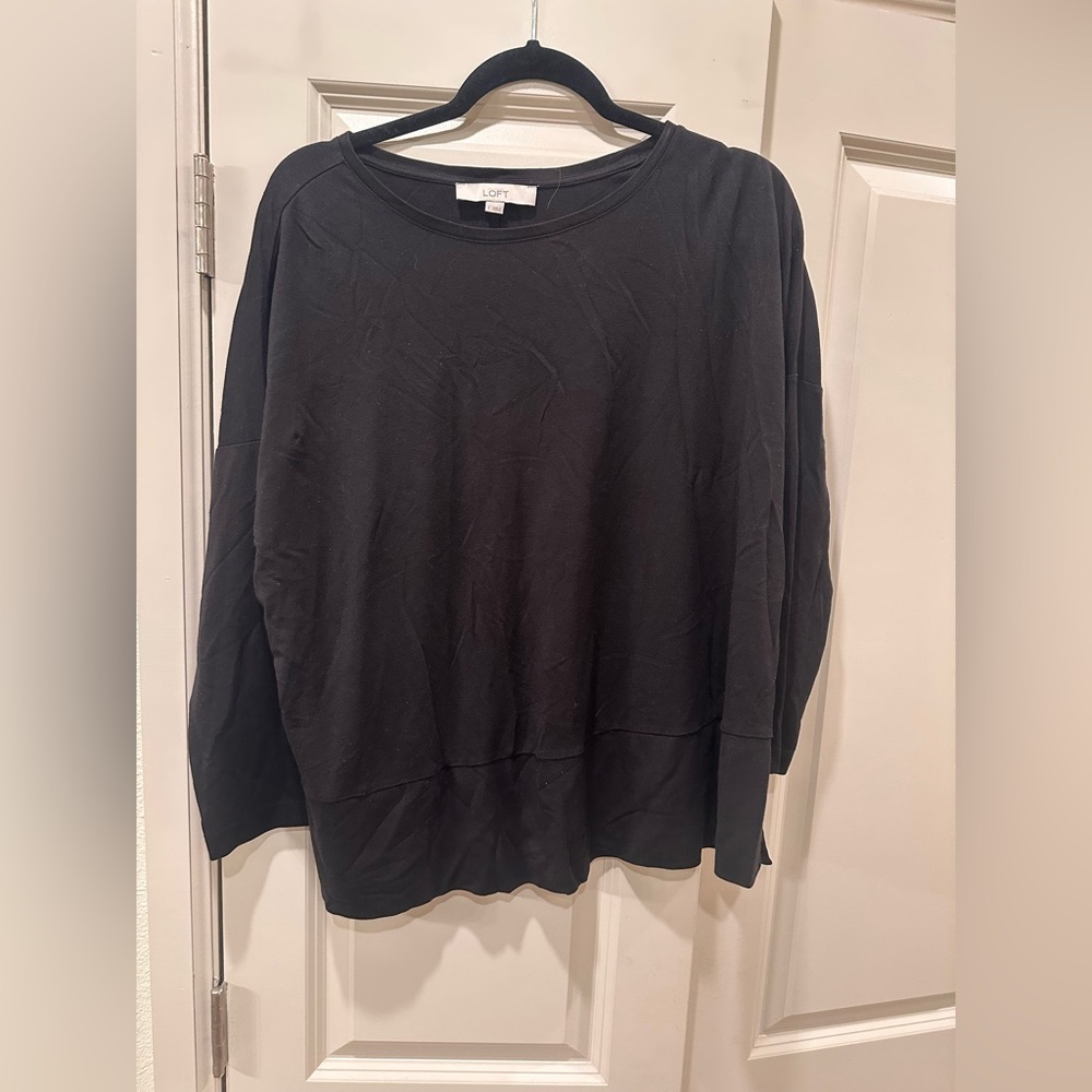 LOFT Classic Black Crew Neck Sweater